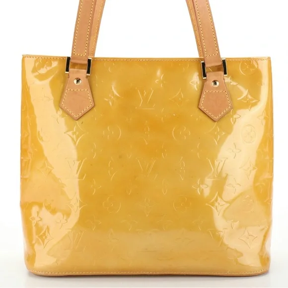 Authentic Louis‎ Vuitton Vernis Houston Shoulder Hand Bag Yellow - Picture 4 of 8